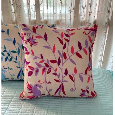 Flower Bug Pink Embroidered Cushion Flower Bug Pink Embroidered Cushion
