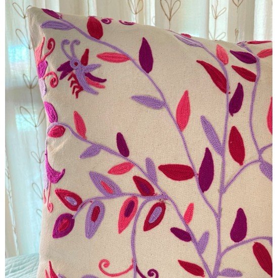 Flower Bug Pink Embroidered Cushion Flower Bug Pink Embroidered Cushion