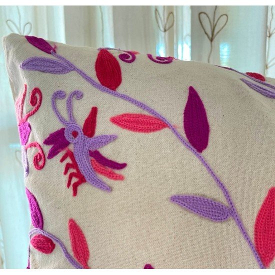Flower Bug Pink Embroidered Cushion Flower Bug Pink Embroidered Cushion