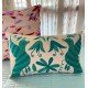 Cyan Bird Embroidered Cushion Cyan Bird Embroidered Cushion