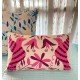 Fuchsia Bird Embroidered Cushion