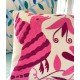 Fuchsia Bird Embroidered Cushion