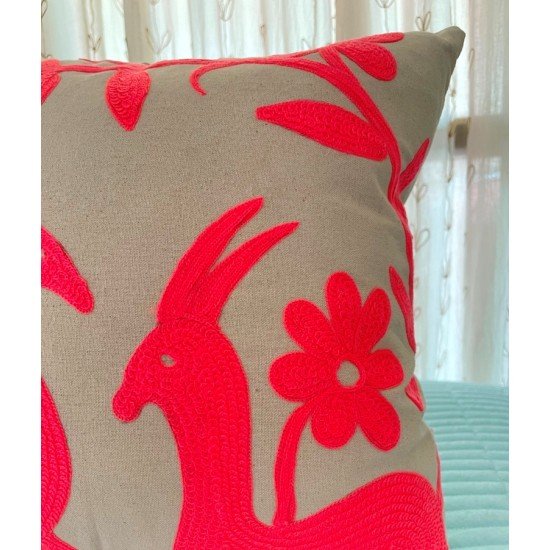 Rabbit Otton Neon Embroidered Cushion