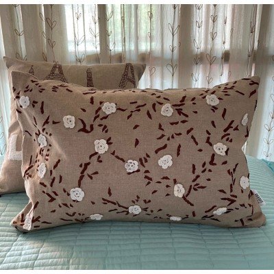 Crochet Flower Chambey Embroidered Cushion Crochet Flower Chambey Embroidered Cushion