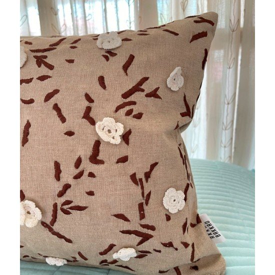 Crochet Flower Chambey Embroidered Cushion Crochet Flower Chambey Embroidered Cushion