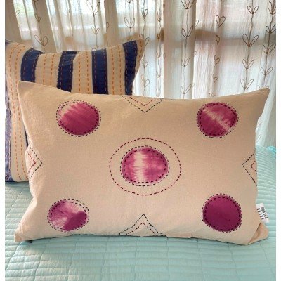 Circle Katha Tie n Dye Rectangle Cushion Circle Katha Tie n Dye Rectangle Cushion