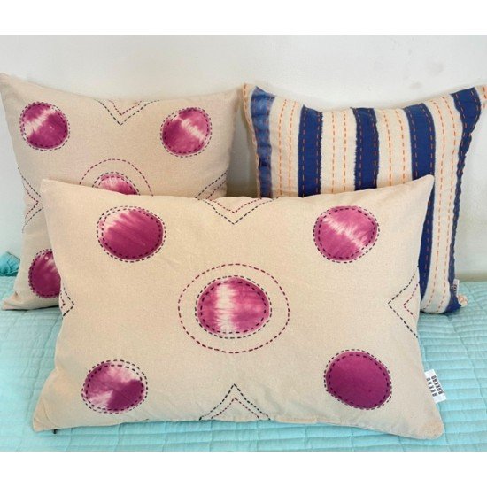 Circle Katha Tie n Dye Rectangle Cushion Circle Katha Tie n Dye Rectangle Cushion