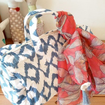 Blue Ikkat Duffle Bag Blue Ikkat Duffle Bag