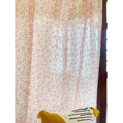 Scribble Blush Embroidery Curtain Scribble Blush Embroidery Curtain
