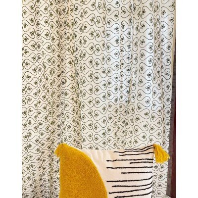 Olive Celtic Embroidery Curtain Olive Celtic Embroidery Curtain