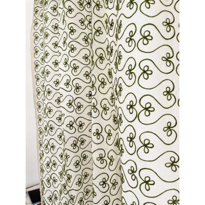 Olive Celtic Embroidery Curtain Olive Celtic Embroidery Curtain
