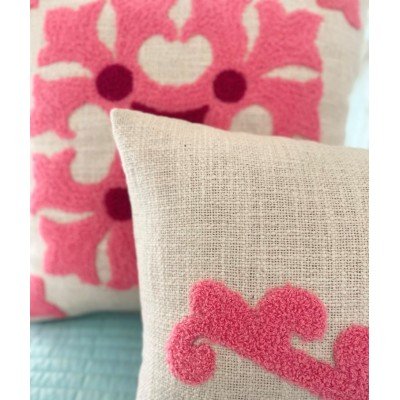 Abstract Dual Rectangle Embroidered Cushion  Abstract Dual Rectangle Embroidered Cushion