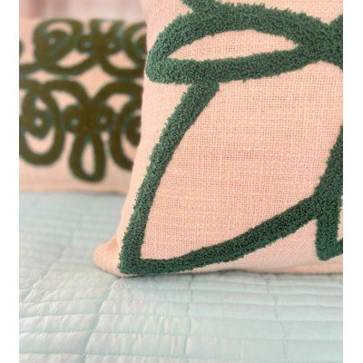 Lotus green Embroidered Cushion  Lotus green Embroidered Cushion