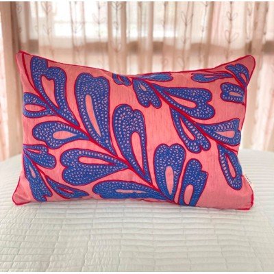 Fig Leaf Embroidered Cushion  Fig Leaf Embroidered Cushion