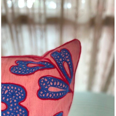 Fig Leaf Embroidered Cushion  Fig Leaf Embroidered Cushion