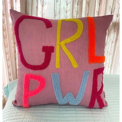 Girl Power Embroidered Cushion  Girl Power Embroidered Cushion