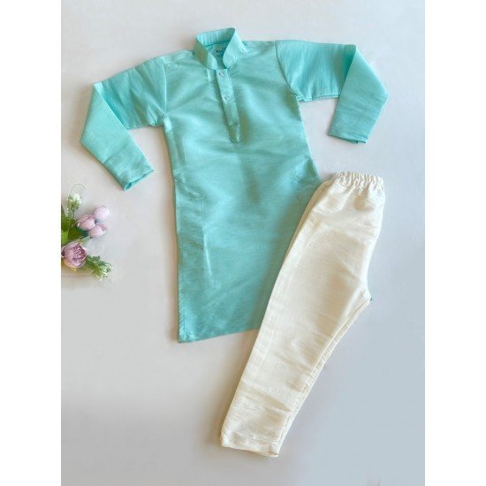 Teal Art silk Embroidered Kurta Pajama Teal Art silk Embroidered Kurta Pajama