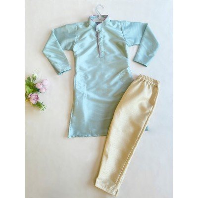 Satin Blue Kurta Pajama Satin Blue Kurta Pajama