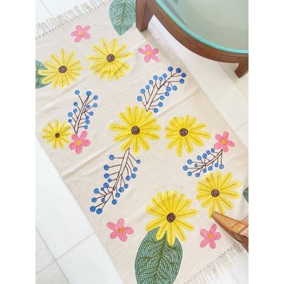 Sunflower multi Embroidery Rug Sunflower multi Embroidery Rug