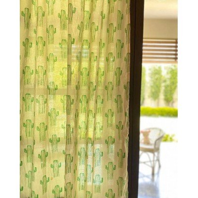 Multi Cactus Printed Curtain Multi Cactus Printed Curtain