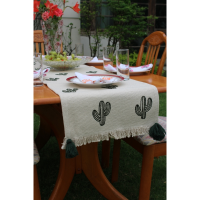 Christmas Block Printed Table Cloth Christmas Block Printed Table Cloth