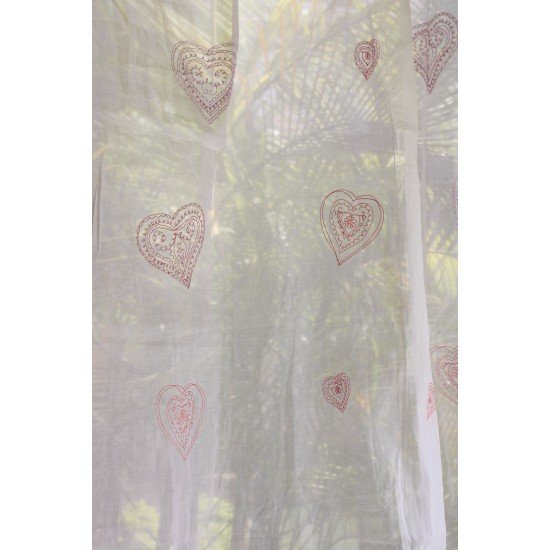 Heart Embroidered Curtain