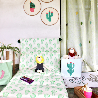 Cactus printed Floor Bed Cactus printed Floor Bed