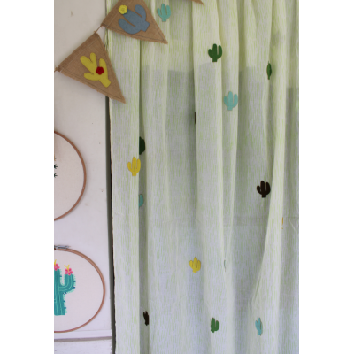 Printed cactus applique Curtain Printed cactus applique Curtain