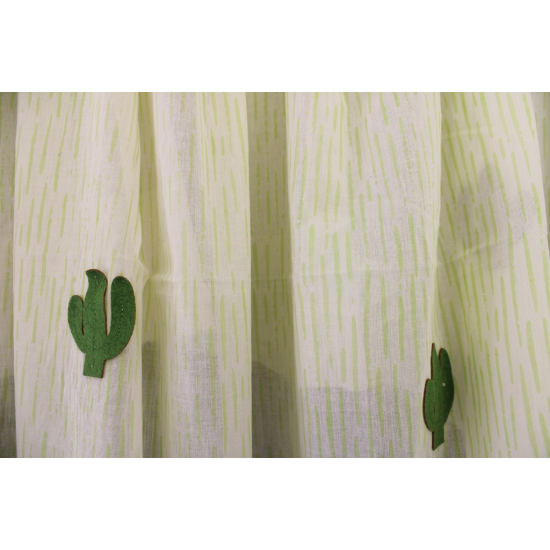 Printed cactus applique Curtain