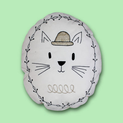 Super Cat embroidery shape cushion Super Cat embroidery shape cushion
