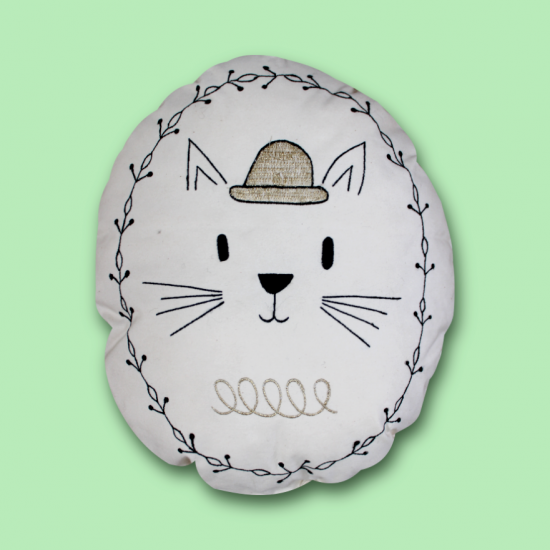 Super Cat embroidery shape cushion Super Cat embroidery shape cushion