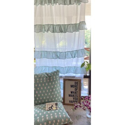 Green polka ruffle Curtain Green polka ruffle Curtain