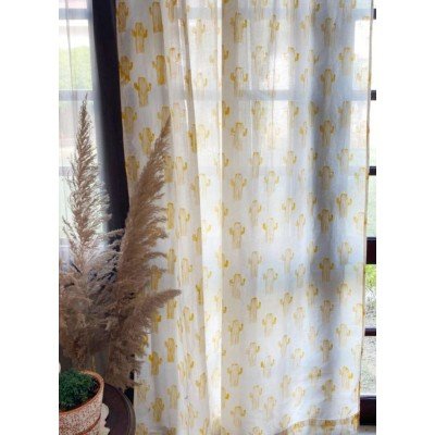 Amber Cactus Printed Curtain Amber Cactus Printed Curtain