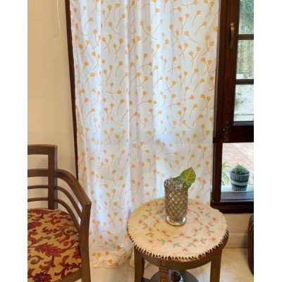Salmon Orange Flower Curtain Salmon Orange Flower Curtain