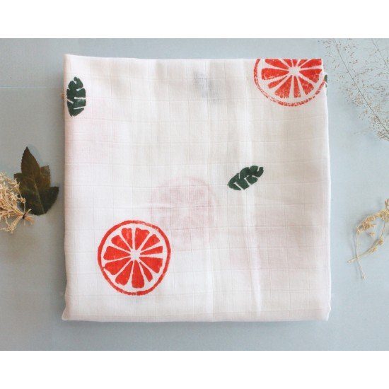 Orange Leaf Swaddle