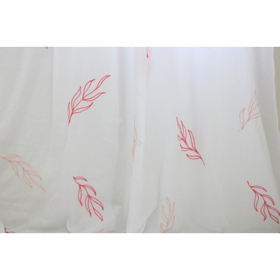 Blush Sage Leaf Embroidery Curtain