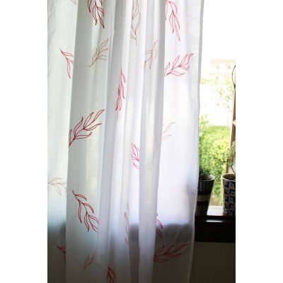 Blush Sage Leaf Embroidery Curtain
