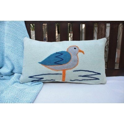 Single bird embroided Cushion