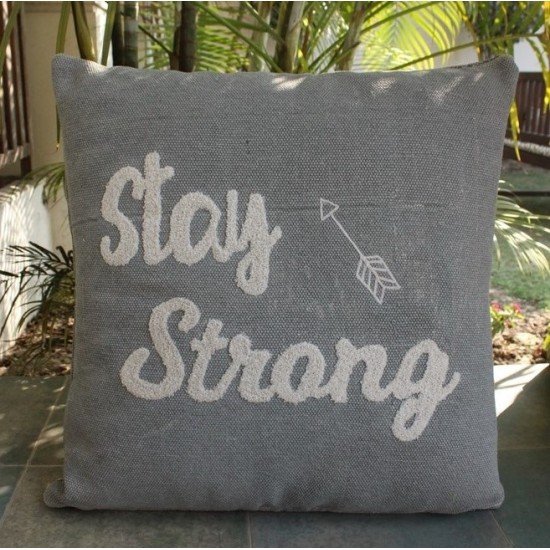 Stay strong embroided Cushion