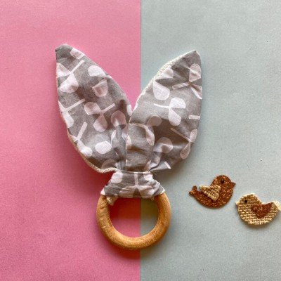 Grey bunny ear teether Grey bunny ear teether