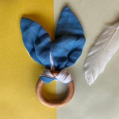 Blue bunny ear teether Blue bunny ear teether