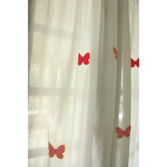 Butterfly applique Curtain With Embroidery