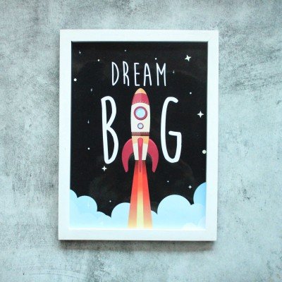 Dream Big Rocket Wall frame
