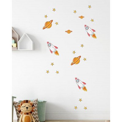 Rocket and Planets Wall Decal Rocket and Planets Wall Decal