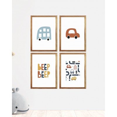 Blue Car Wall Frame Blue Car Wall Frame