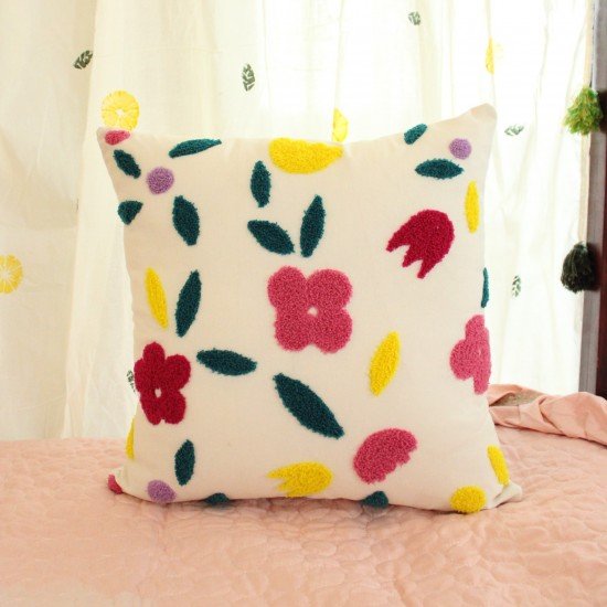 Flower embroidered Cushion