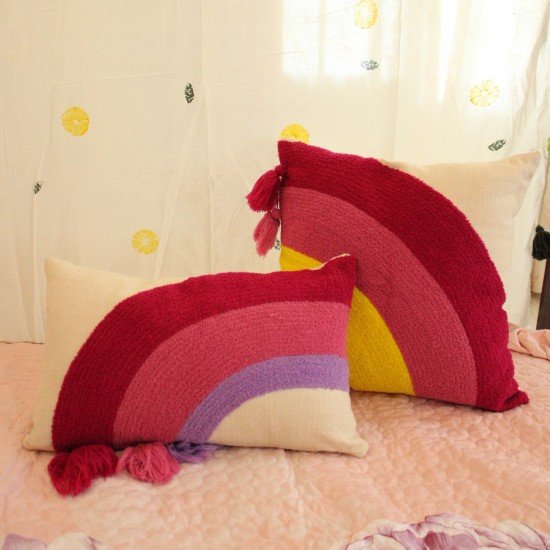 Rainbow embroidered Cushion set