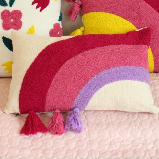 Rainbow embroidered Cushion set