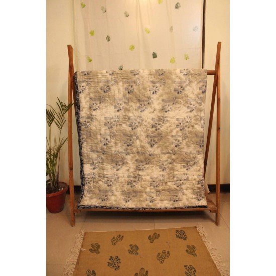 Patchwork Block Printed Quilt Single Bed