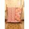 Pink Patchwork Block Printed Quilt Single Bed